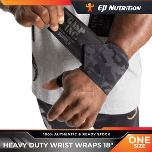 Heavy Duty Wrist Wraps 18" (Dark Camo)